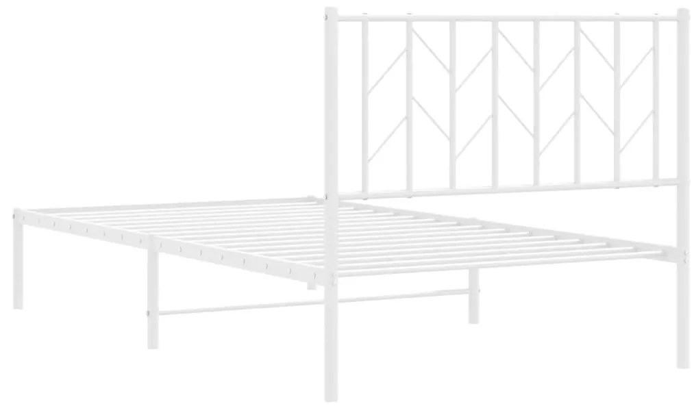 Estrutura de cama com cabeceira 100x200 cm metal branco