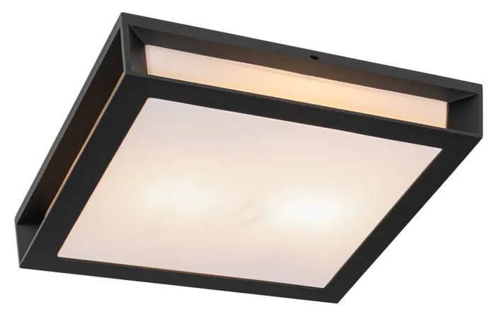 Candeeiro de parede exterior moderno preto 2 luzes IP44 - Jeffrey Moderno