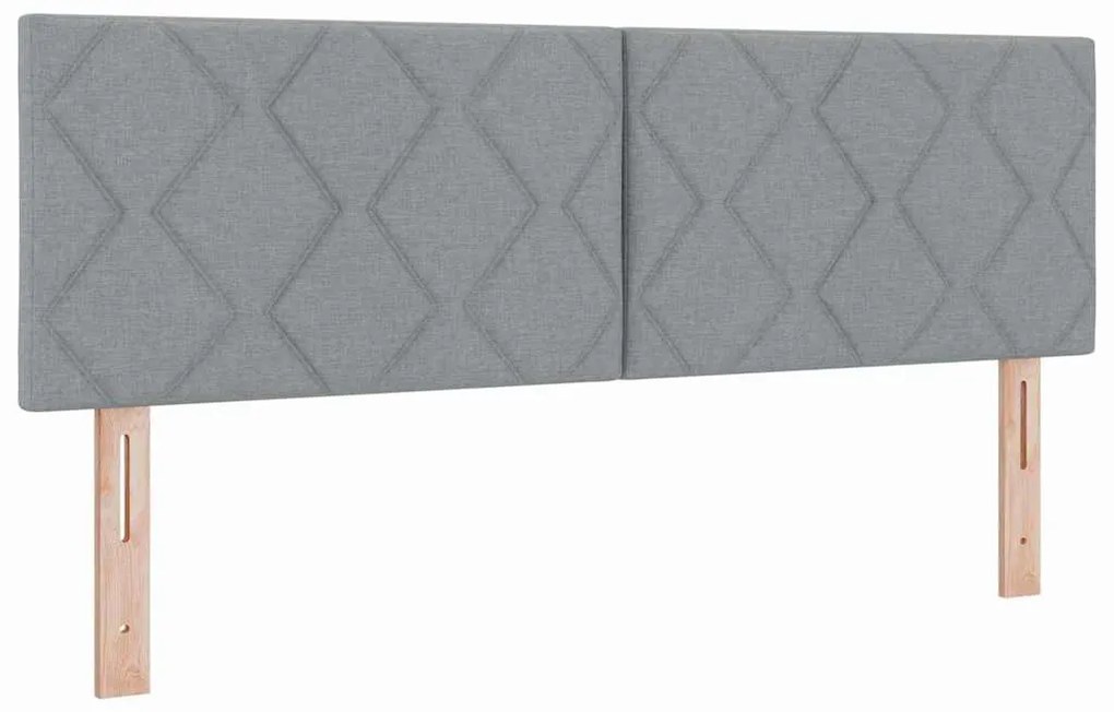 Cama Box Spring com Colchão Cinza Claro, 140 x 200 cm, Tecido