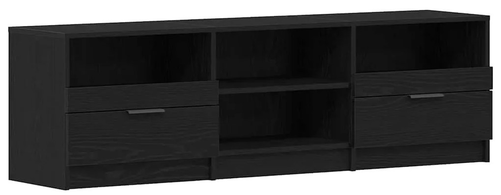 Estante para TV Carvalho Preto 150x33,5x45 cm Madeira Revestida