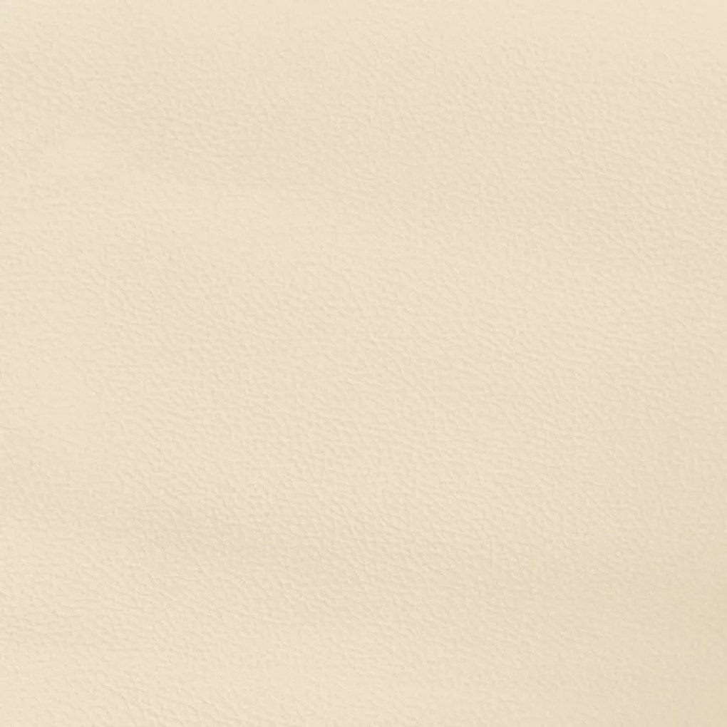 Estrutura de cama 90x200 cm couro artificial cor creme