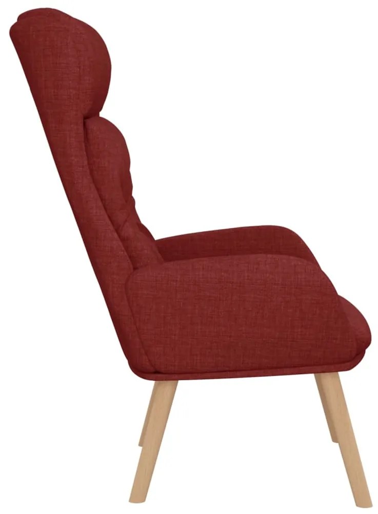 Poltrona Kai de Descanso em Tecido - Vermelho Tinto - Design Nórdico