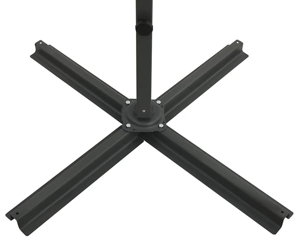 Guarda-sol jardim c/ poste e luzes LED 300 cm cinza-acastanhado