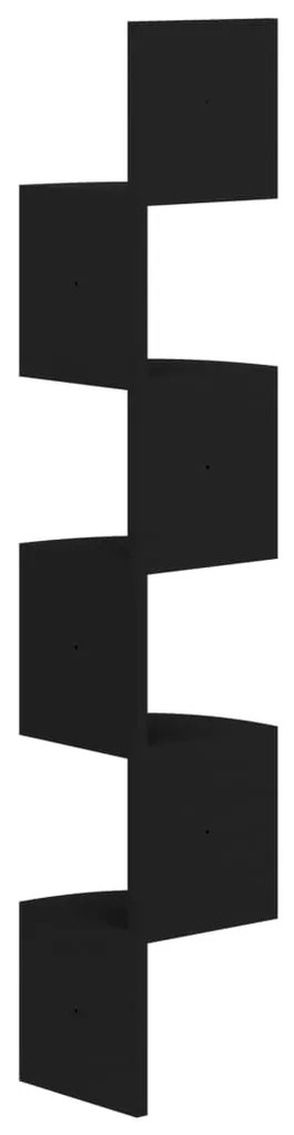 Estante de canto p/ parede derivados de madeira preto