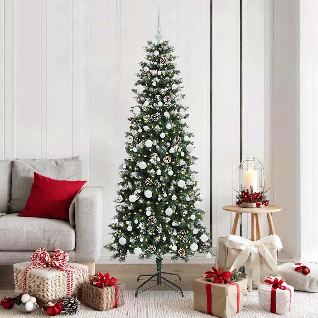 vidaXL Árvore de Natal Artificial Verde 180 cm PVC, Plástico e Aço