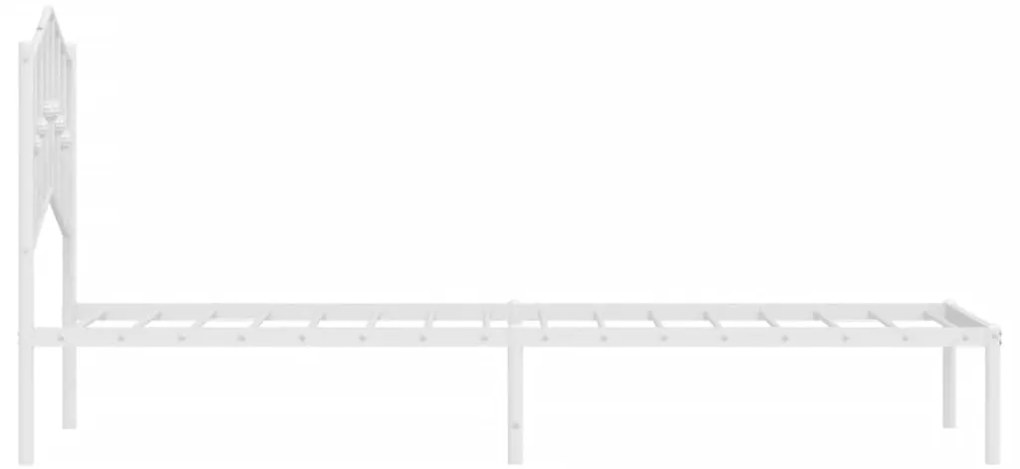 Estrutura de cama com cabeceira 75x190 cm metal branco