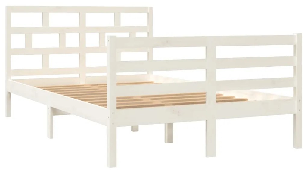 Estrutura de cama 120x200 cm madeira de pinho maciça branco