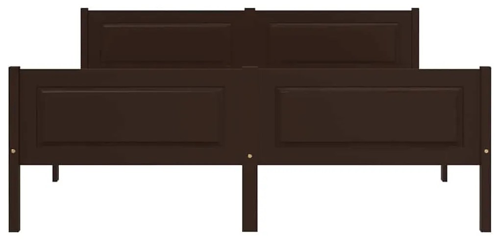 Estrutura de cama 120x200 cm pinho maciço castanho-escuro