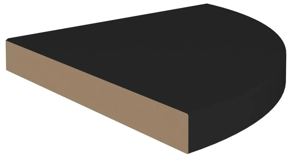 Prateleira de canto suspensa 35x35x3,8 cm MDF preto
