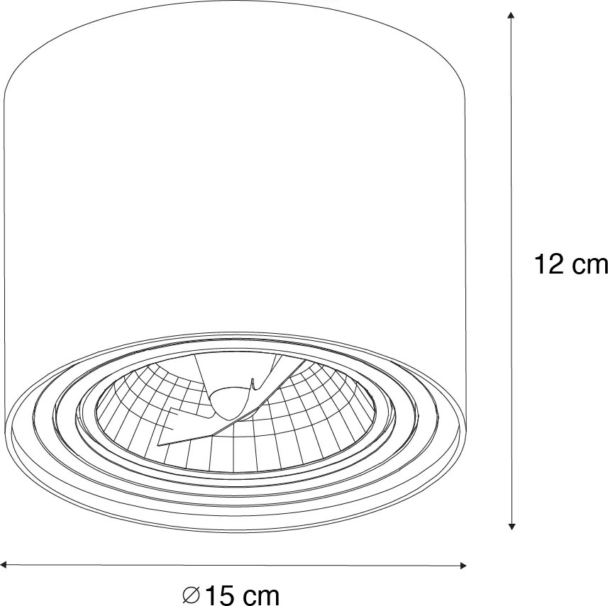 Conjunto de 4 focos de teto modernos pretos giratórios e inclináveis AR111 - Rondoo Up