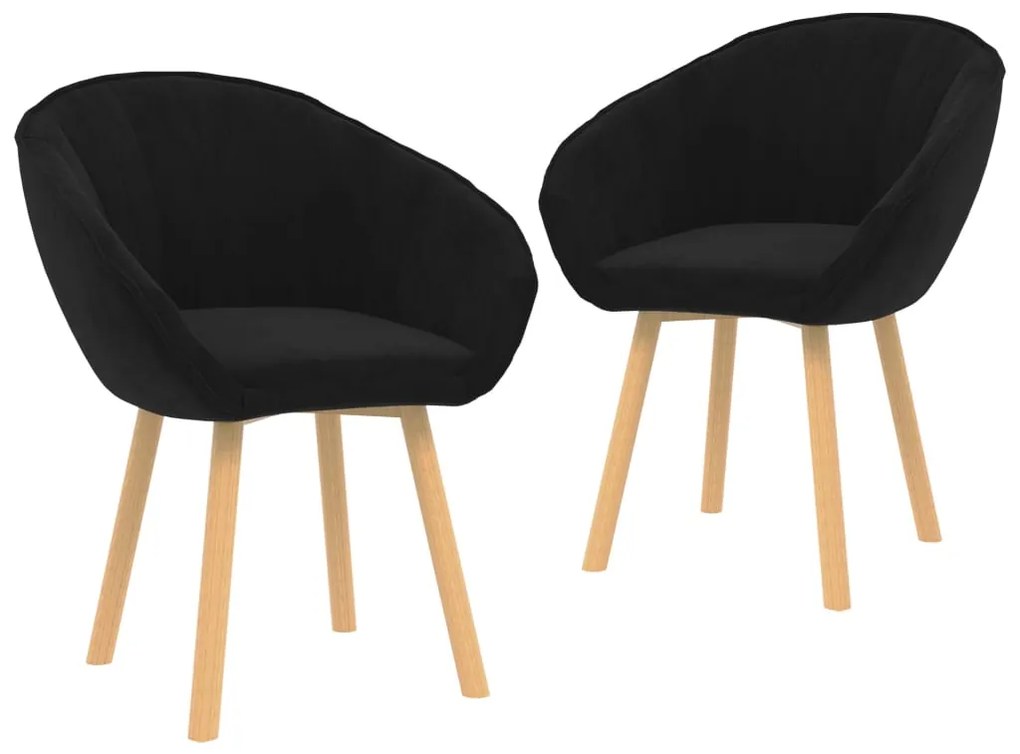 vidaXL Cadeiras de jantar 2 pcs veludo preto