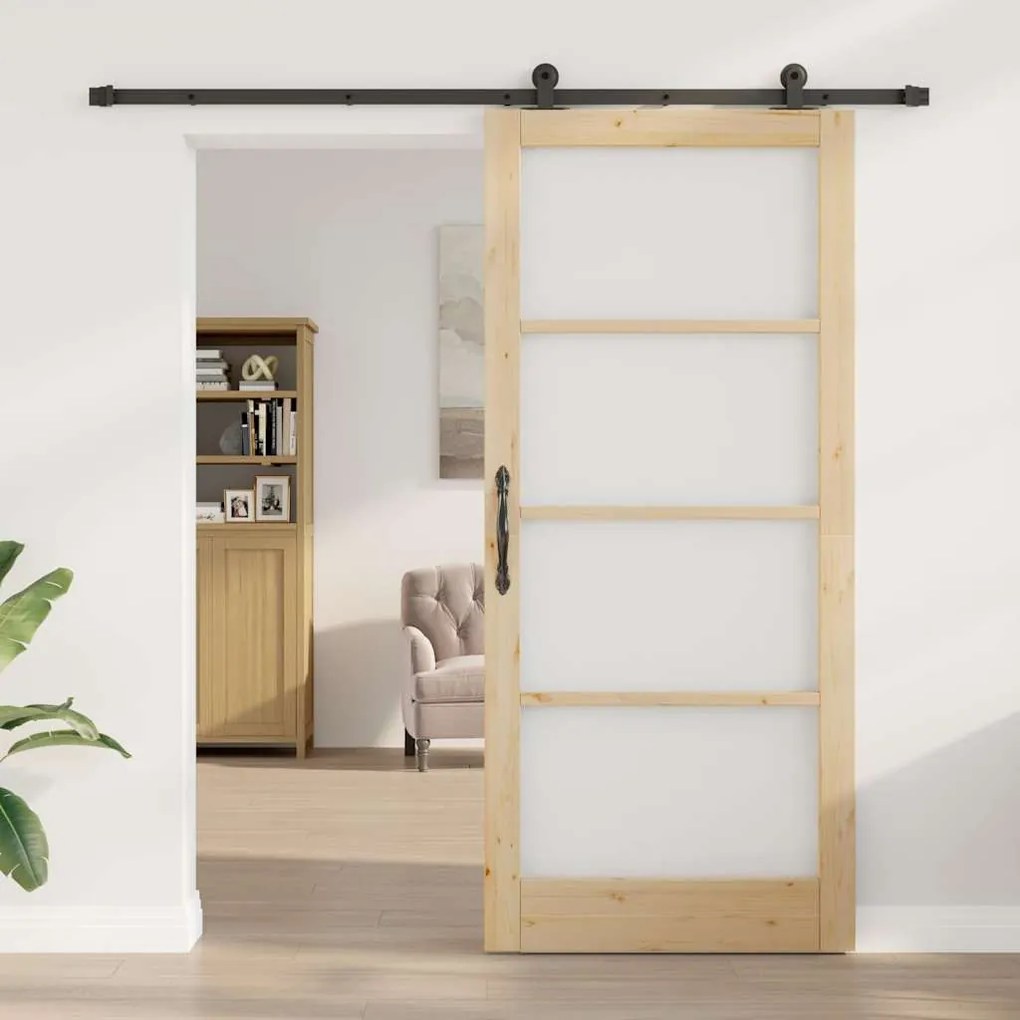 Porta Deslizante vidaXL com Conjunto de Ferragens 'ORKDAL'93x211 cm