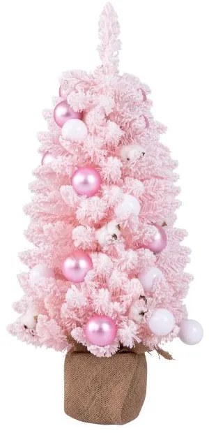 Mini árvore de Natal artificial de 90 cm flocada com bolas de algodão natural - Azul