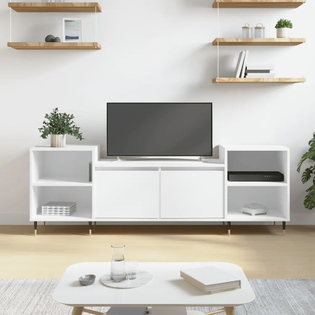 vidaXL Móvel p/ TV 160x35x55 cm derivados de madeira branco