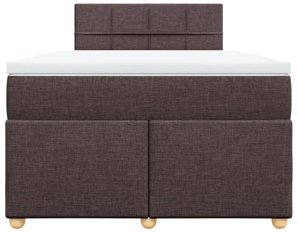 Cama com molas/colchão 120x200 cm tecido castanho-escuro