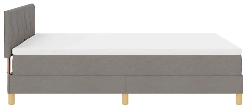 Cama Box com Colchão &amp; LED Taupe 140x200 cm Tecido