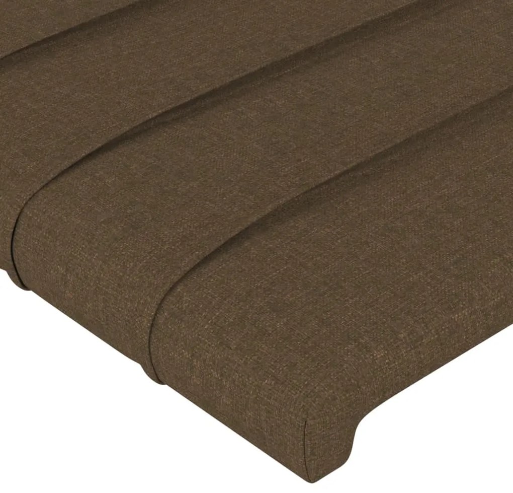 Estrutura de cama sem colchão 160x200 cm tecido castanho-escuro