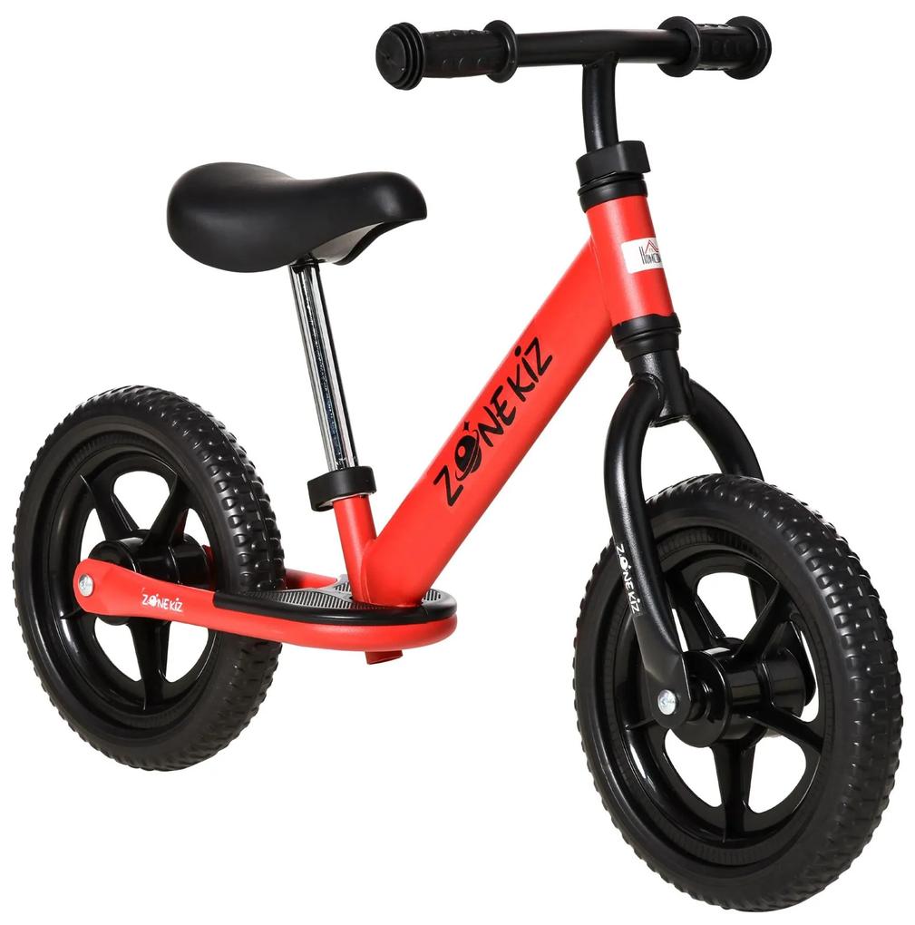 HOMCOM Bicicleta Equilíbrio 2-5 Anos Assento Guiador Ajustáveis Vermelho Desenvolvimento Motor Infantil Brinquedo Ativo | Aosom Portugal