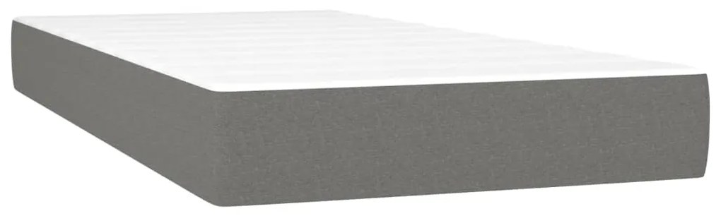 Cama boxspring com colchão 120x190 cm tecido cinzento-escuro