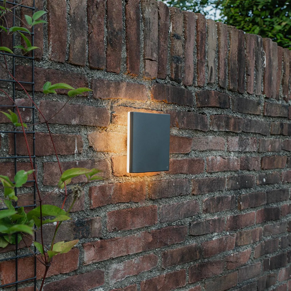 Candeeiro de parede design alumínio cinzento 15 cm com LED 9W - Skyf