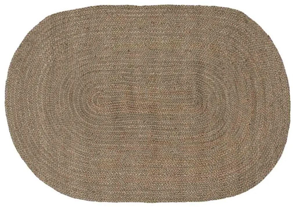 vidaXL Tapetes de área Oval Cinzeto 100 x 152 cm Juta
