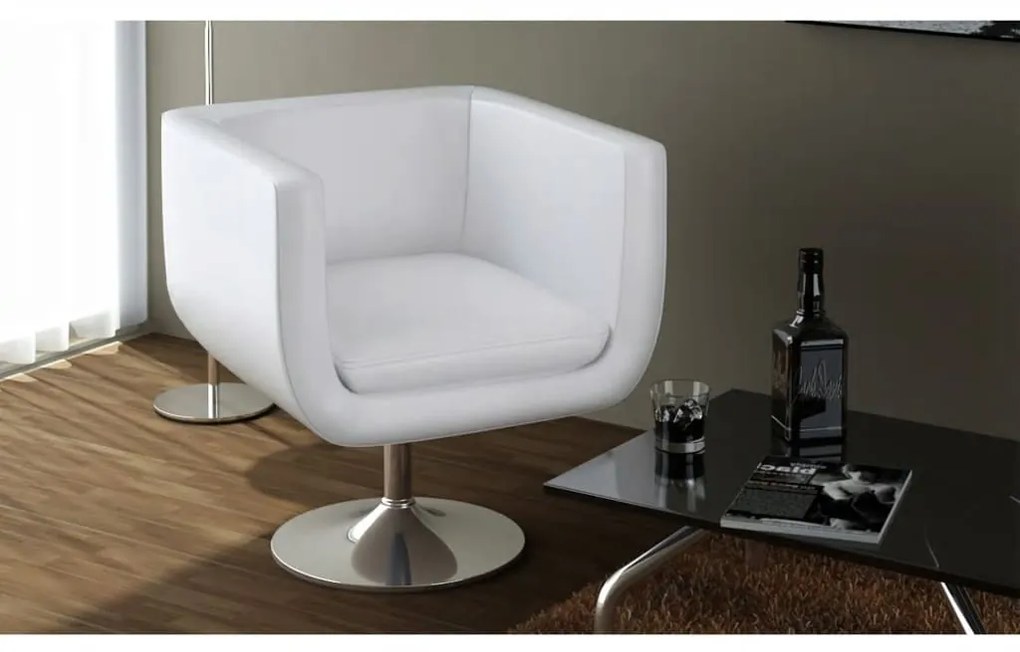 Cadeiras de bar 2 pcs couro artificial branco