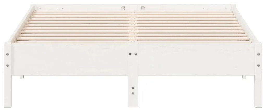 Cama sem colchão 150x200 cm madeira de pinho maciça branco