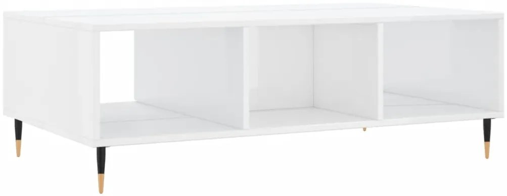 Mesa de centro 104x60x35 cm derivados madeira branco brilhante