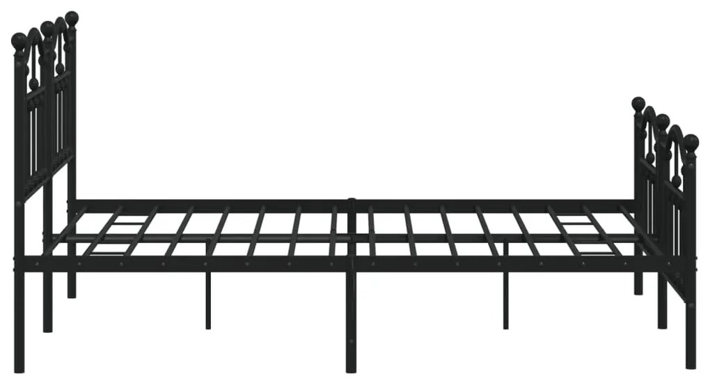 Estrutura de cama com cabeceira e pés 140x200 cm metal preto