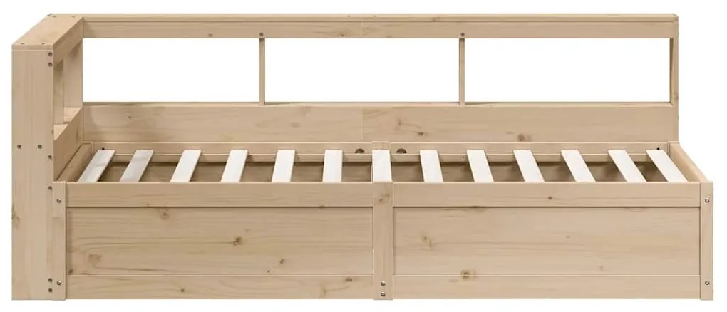 Cama com estante sem colchão 75x190 cm pinho maciço