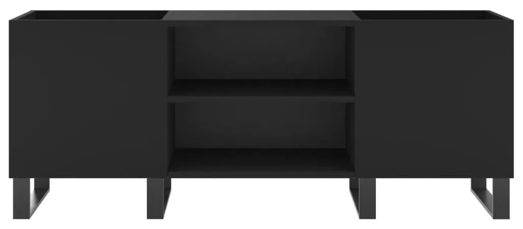 Armário para discos 121x38x48 cm derivados de madeira preto