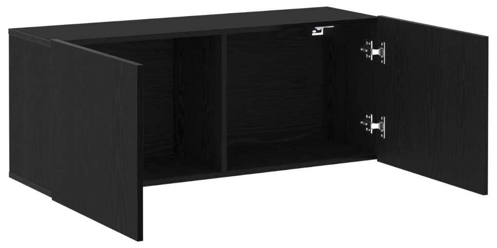 Gabinete de TV vidaXL Preto Carvalho 100x30x41 cm Madeira de Engenhari