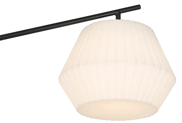 Candeeiro de pé design para exterior preto com abajur branco IP44 - Robbert Design