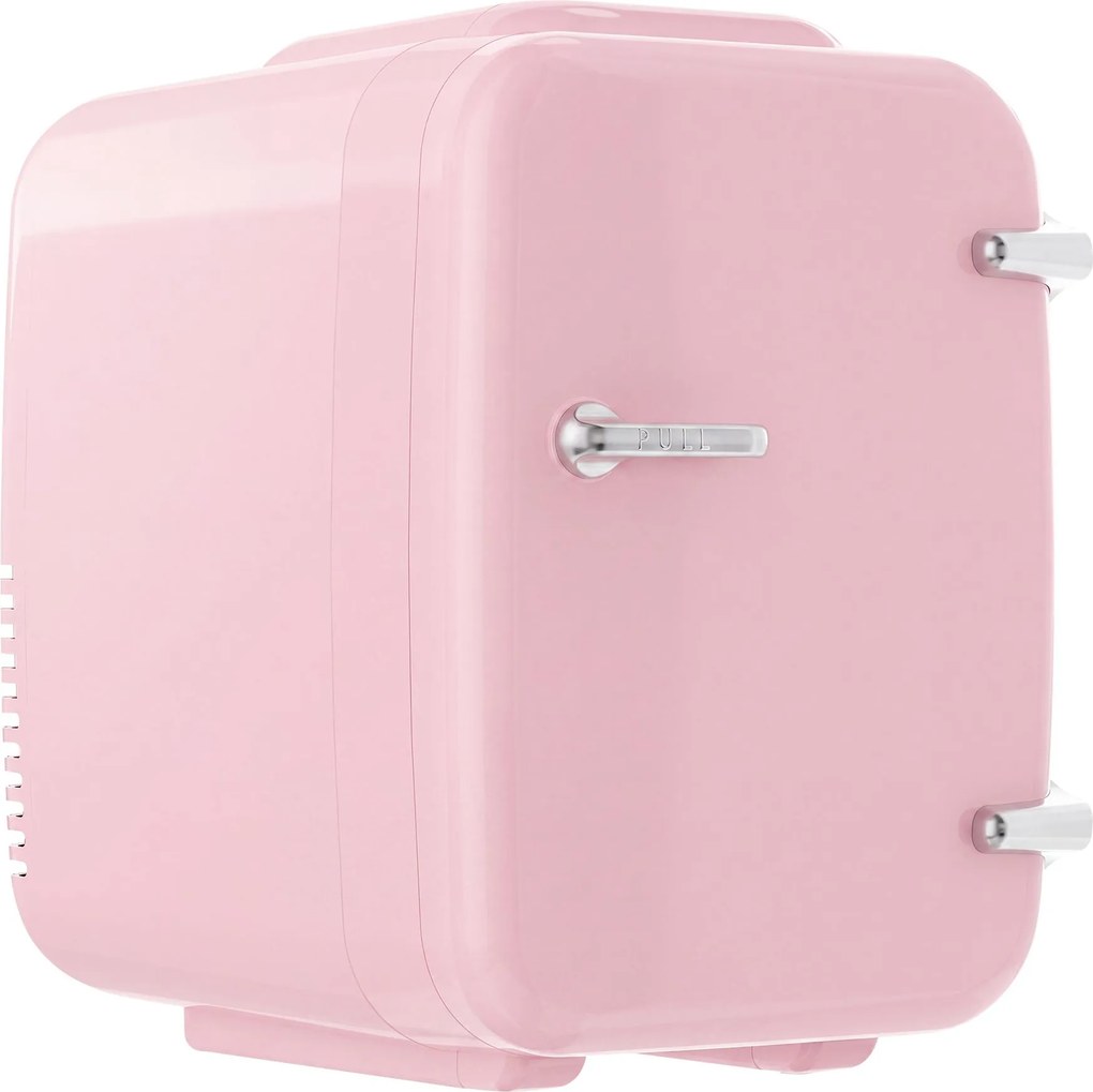 Mini-frigorífico portátil com função de refrigeração e aquecimento, 12 V/230 V, 4 L, 28 x 20,5 x 29,5 cm, rosa