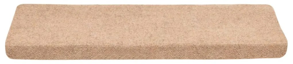 Tapetes de escada 10 pcs 65x21x4 cm agulhado creme