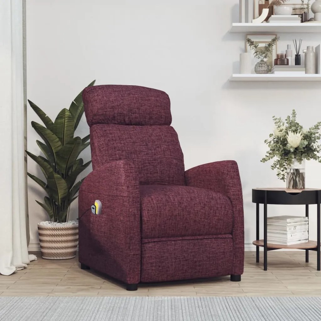 3073653 vidaXL Poltrona de massagens elétrica tecido roxo