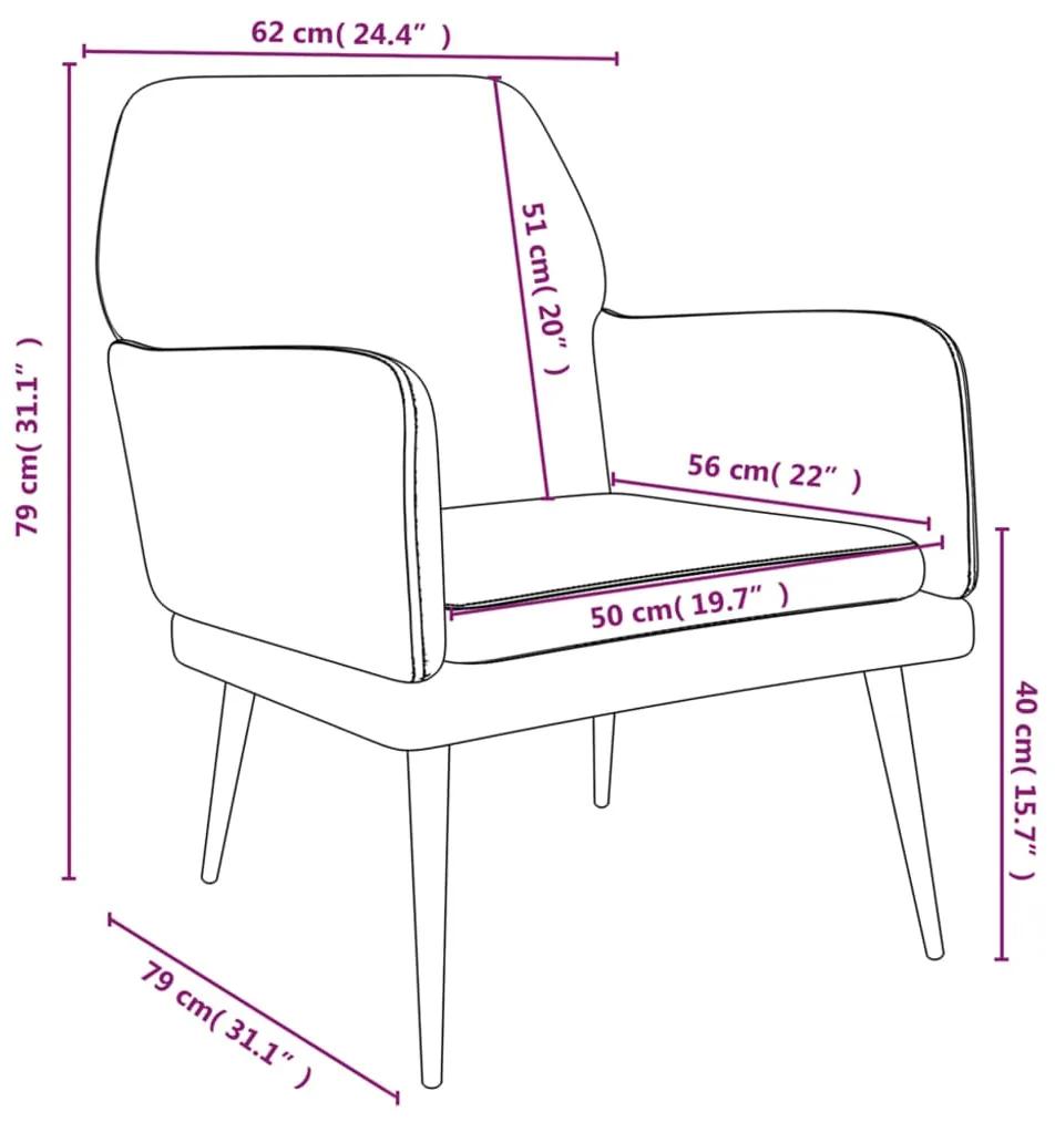 Cadeira c/ apoio de braços 62x79x79 cm veludo cinzento-escuro