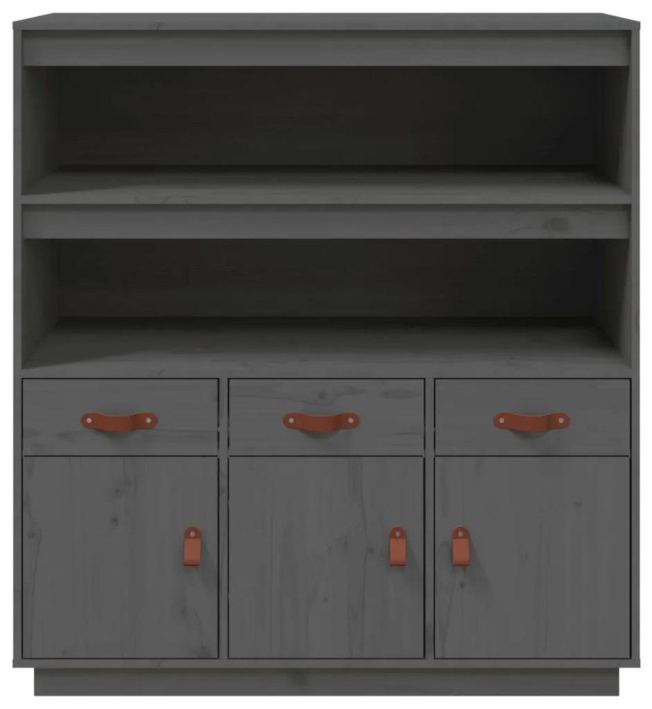 Aparador alto 100x40x108,5 cm pinho maciço cinzento