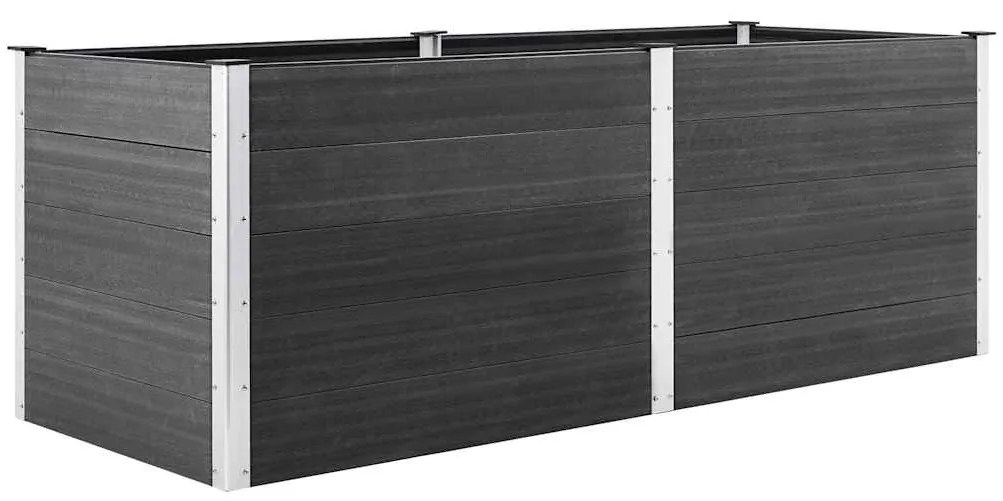 Canteiro elevado de jardim 250x100x91 cm WPC cinzento