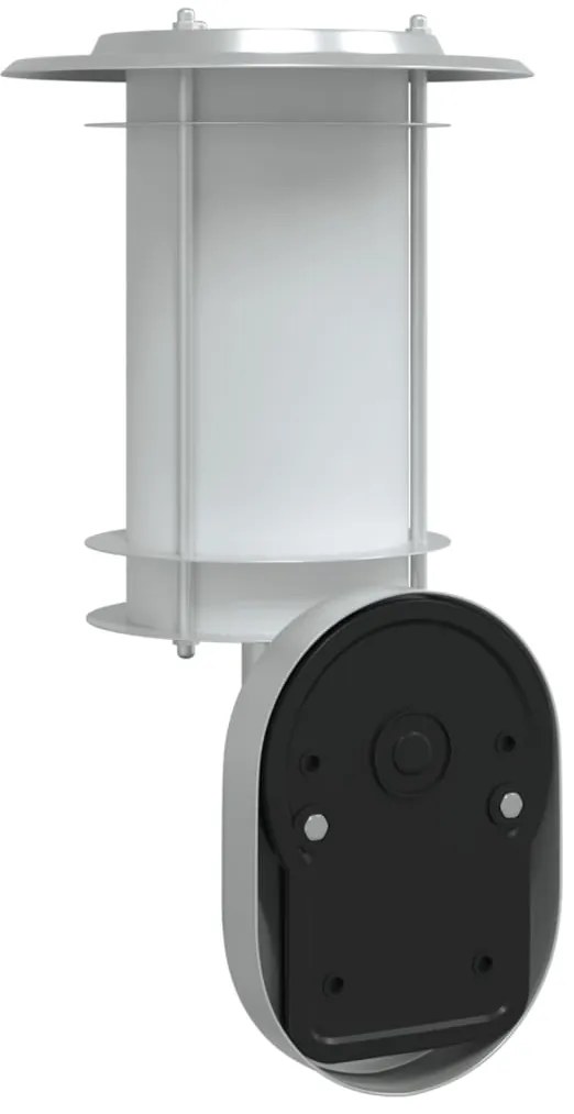 Candeeiro de parede exterior com sensor aço inoxidável prateado