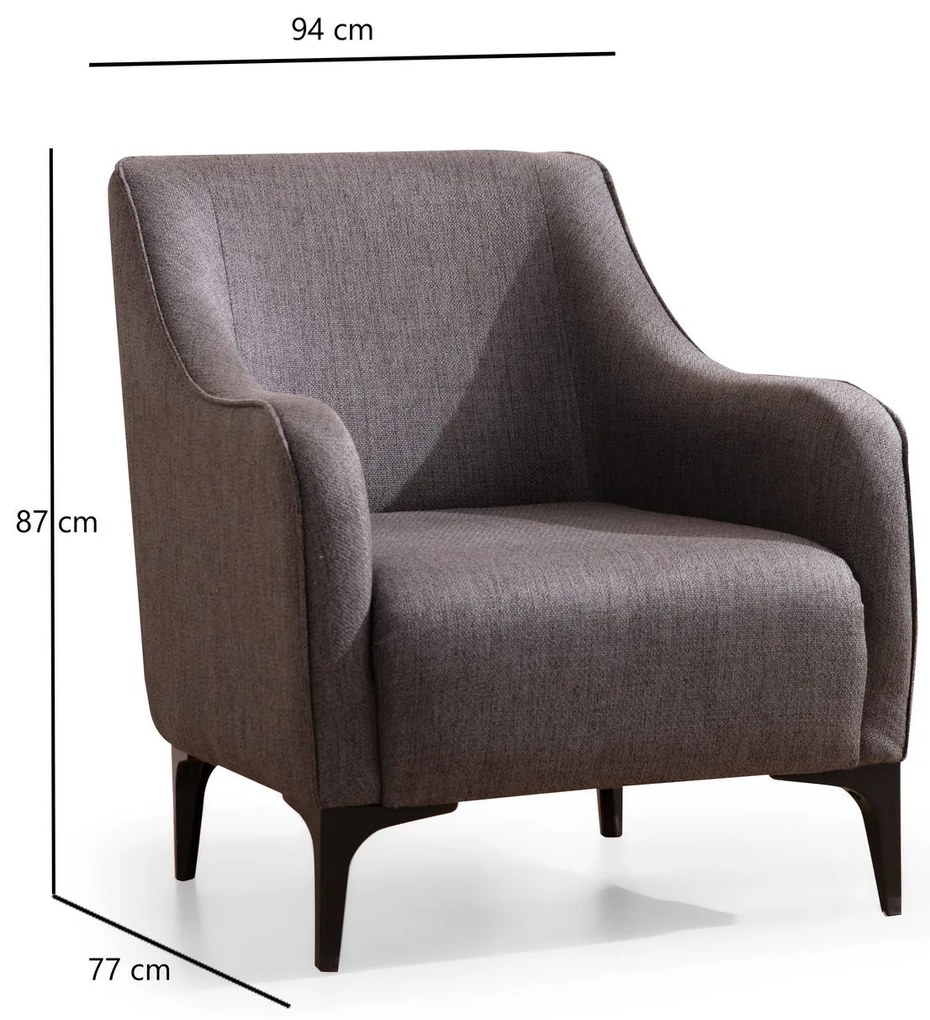 Cadeira Wing Belissimo – Cinzento Escuro – 94x87x77 cm