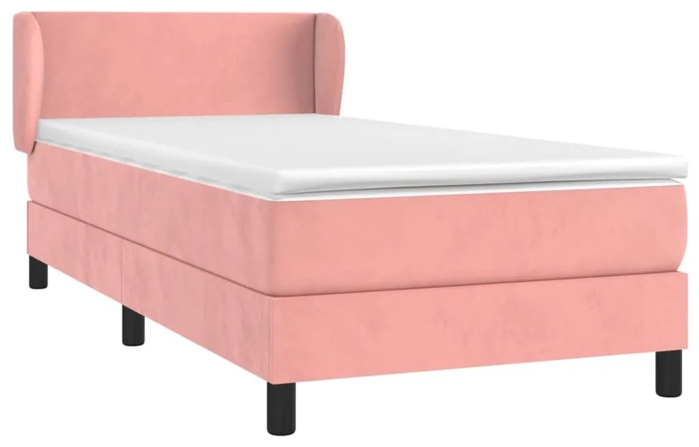 Cama com molas/colchão 90x190 cm veludo rosa