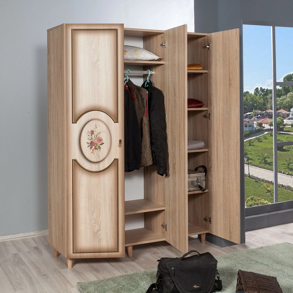 Guarda-Roupa Mode – Carvalho Sonoma – 135x192x52 cm