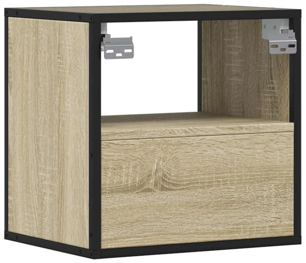 Mesas de cabeceira de parede 2 pcs 40x31x39,5cm carvalho sonoma