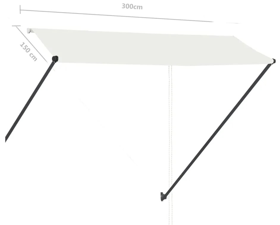 Toldo retrátil com LED 300x150 cm creme