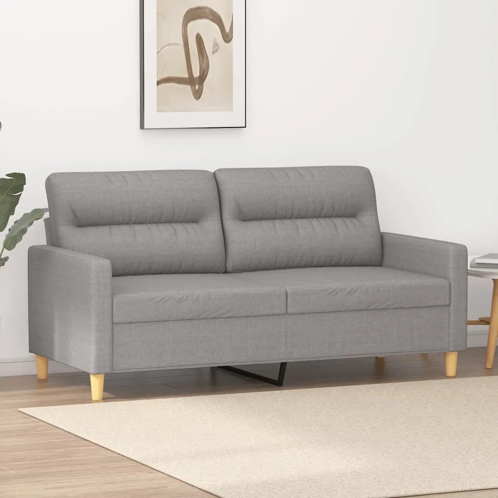 348791 vidaXL Sofá de 2 lugares em tecido 140 cm cinzento-claro