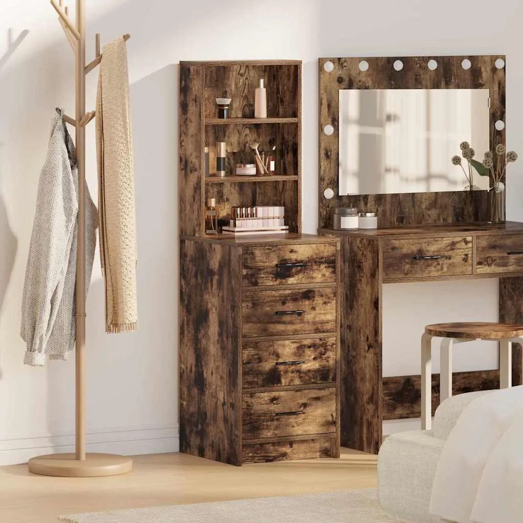 vidaXL Highboard Carvalho Fumado 40x41x135 cm Madeira de Engenharia