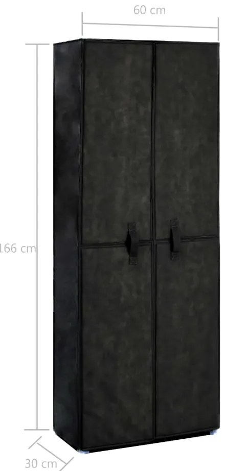 Sapateira 60x30x166 cm tecido preto