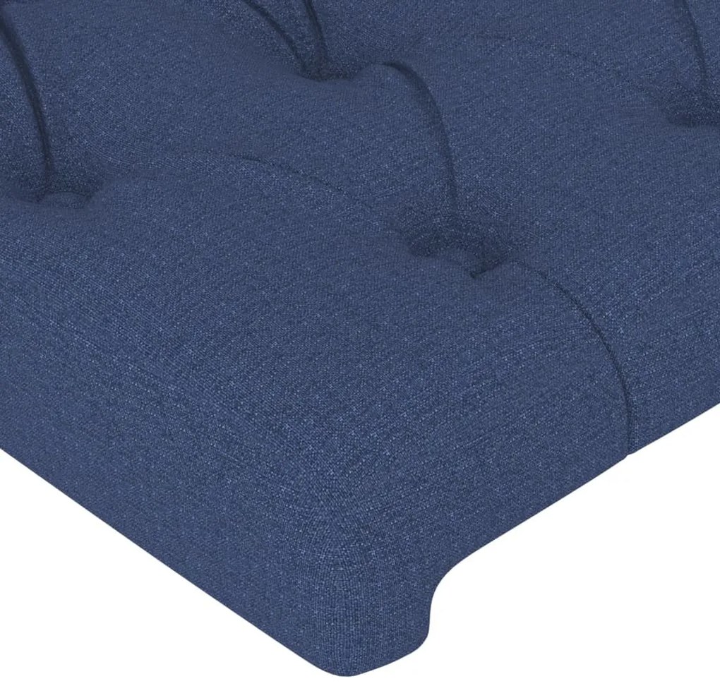 Estrutura de cama com cabeceira 200x200 cm tecido azul