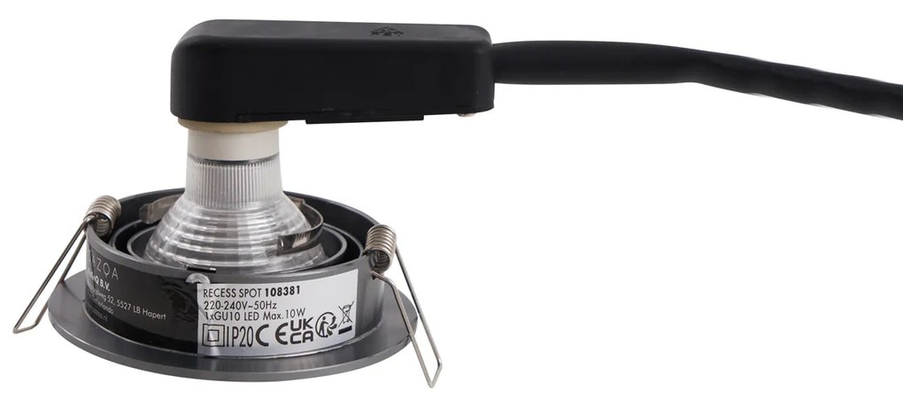 Foco embutido moderno Cinza-escuro GU10 50mm Redondo Inclinável - Chuck